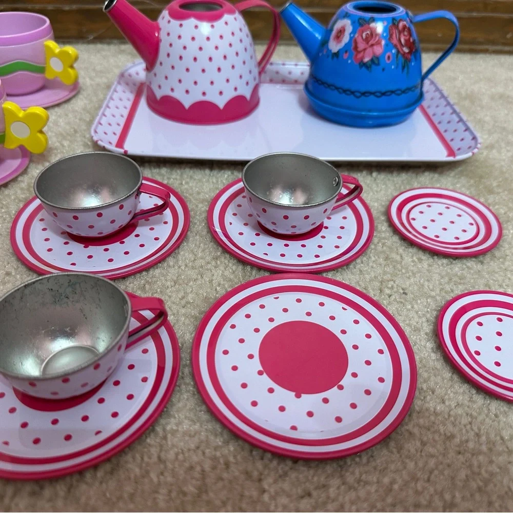 Metal and Plastic Tea Set Replacement Pieces Lot
